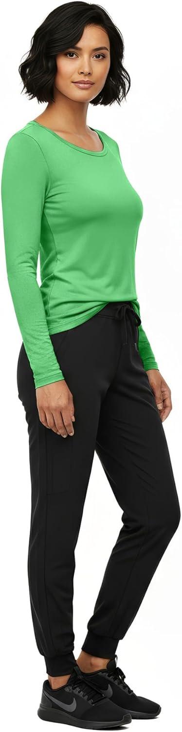 imageNatural Uniforms Womens Long Sleeve Underscrub TShirt Cotton Blend Scrub Base Layer for Nurses amp Medical ProfessionalsLight Green