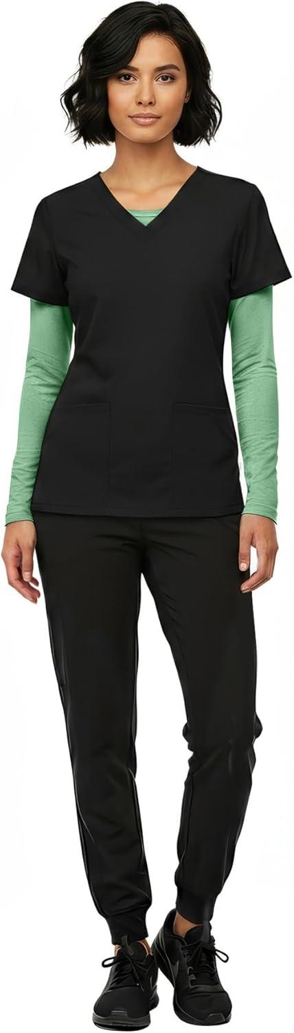 imageNatural Uniforms Womens Long Sleeve Underscrub TShirt Cotton Blend Scrub Base Layer for Nurses amp Medical ProfessionalsMeadow Green