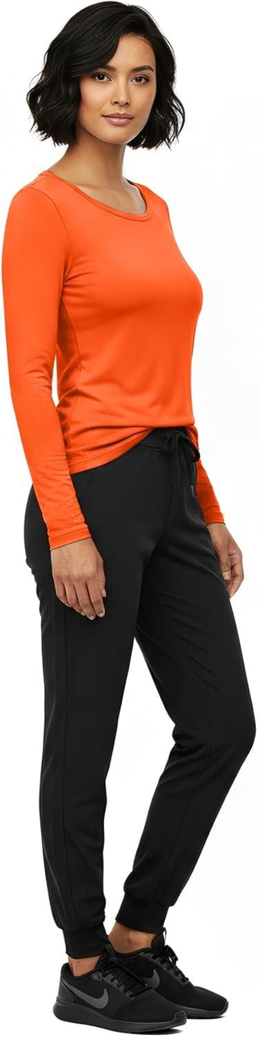 imageNatural Uniforms Womens Long Sleeve Underscrub TShirt Cotton Blend Scrub Base Layer for Nurses amp Medical ProfessionalsOrange