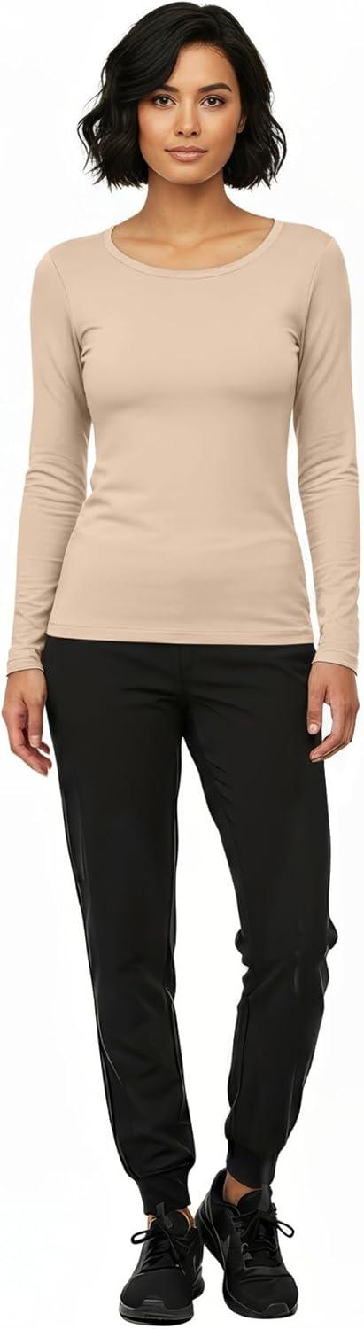 imageNatural Uniforms Womens Long Sleeve Underscrub TShirt Cotton Blend Scrub Base Layer for Nurses amp Medical ProfessionalsSun Kiss