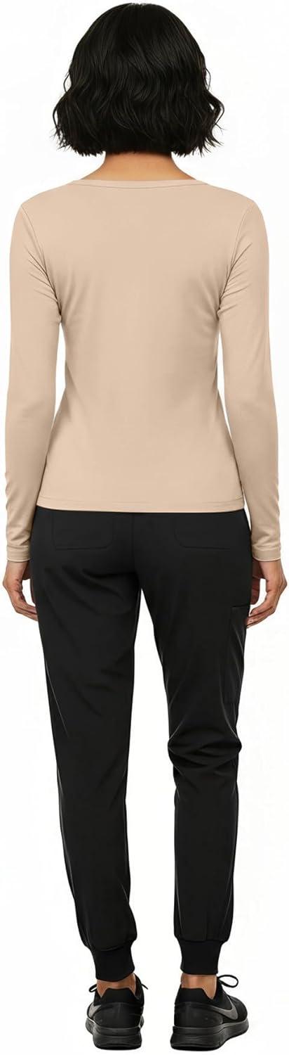 imageNatural Uniforms Womens Long Sleeve Underscrub TShirt Cotton Blend Scrub Base Layer for Nurses amp Medical ProfessionalsSun Kiss