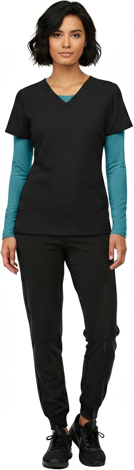 imageNatural Uniforms Womens Long Sleeve Underscrub TShirt Cotton Blend Scrub Base Layer for Nurses amp Medical ProfessionalsTeal