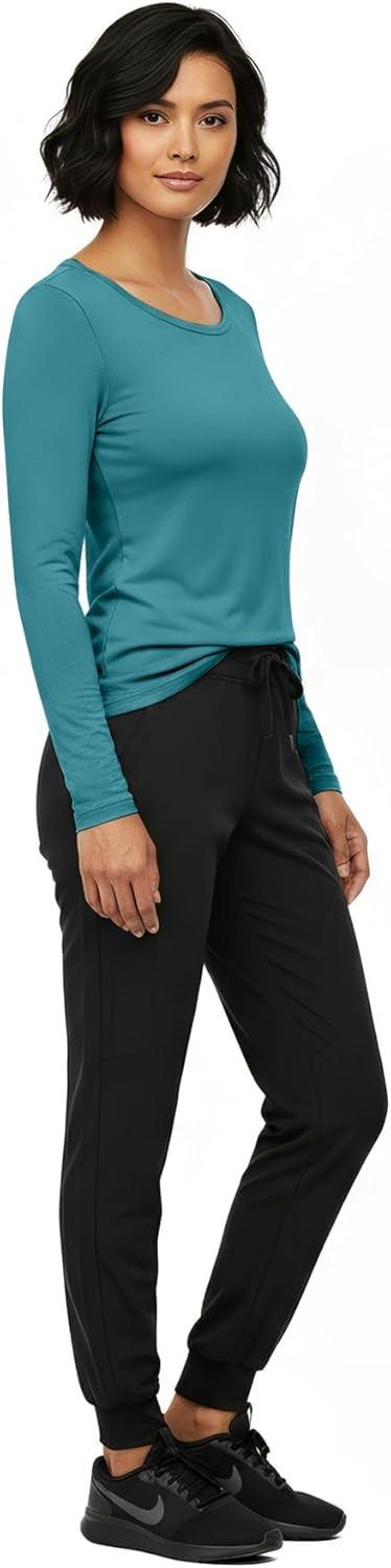 imageNatural Uniforms Womens Long Sleeve Underscrub TShirt Cotton Blend Scrub Base Layer for Nurses amp Medical ProfessionalsTeal