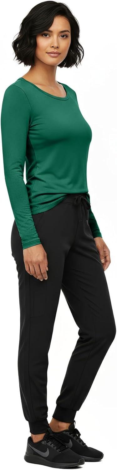 imageNatural Uniforms Womens Long Sleeve Underscrub TShirt Cotton Blend Scrub Base Layer for Nurses amp Medical ProfessionalsTrue Hunter Green