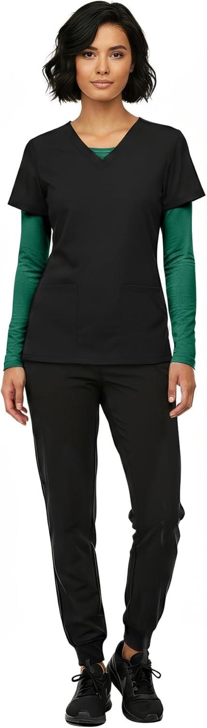 imageNatural Uniforms Womens Long Sleeve Underscrub TShirt Cotton Blend Scrub Base Layer for Nurses amp Medical ProfessionalsTrue Hunter Green