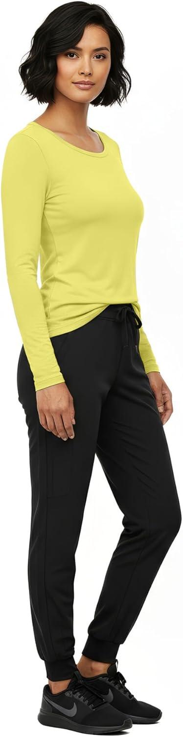 imageNatural Uniforms Womens Long Sleeve Underscrub TShirt Cotton Blend Scrub Base Layer for Nurses amp Medical ProfessionalsYellow