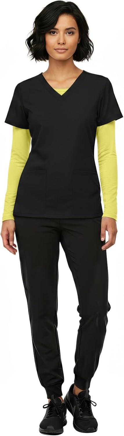 imageNatural Uniforms Womens Long Sleeve Underscrub TShirt Cotton Blend Scrub Base Layer for Nurses amp Medical ProfessionalsYellow