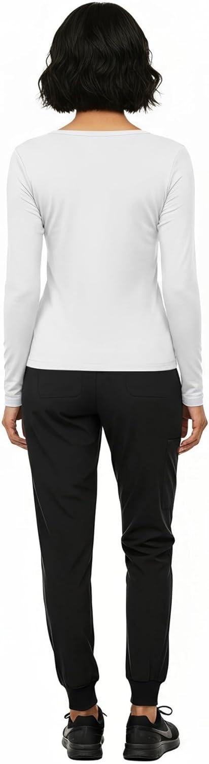 imageNatural Uniforms Womens Long Sleeve Underscrub TShirt Cotton Blend Scrub Base Layer for Nurses amp Medical ProfessionalsZ2pkwhtWht