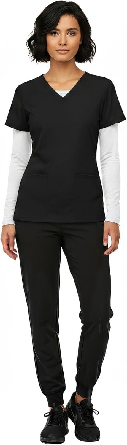imageNatural Uniforms Womens Long Sleeve Underscrub TShirt Cotton Blend Scrub Base Layer for Nurses amp Medical ProfessionalsZ2pkwhtWht