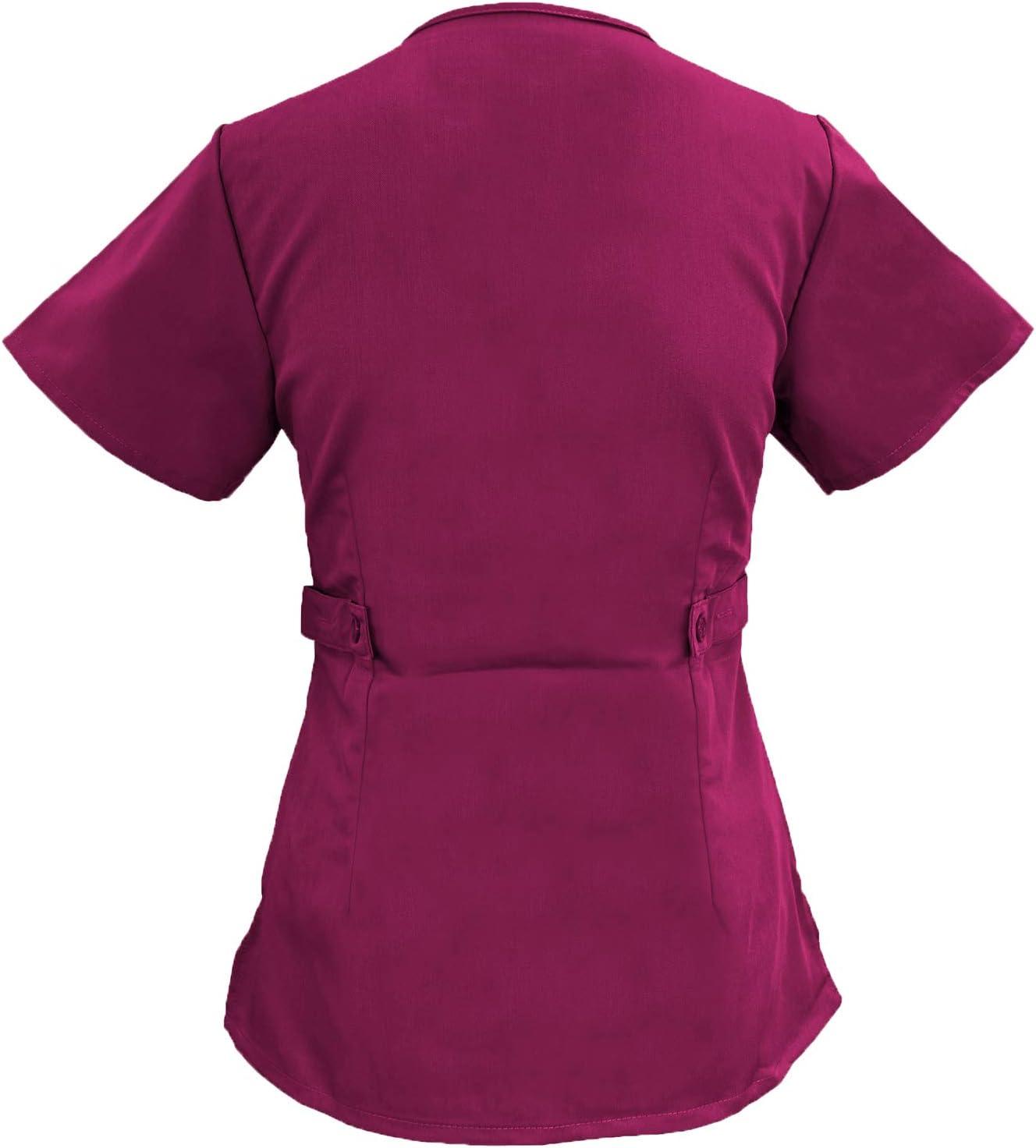 imageSoft Premium Mock Wrap Professional Workwear Women Top Junior Fit 8115Burgundy