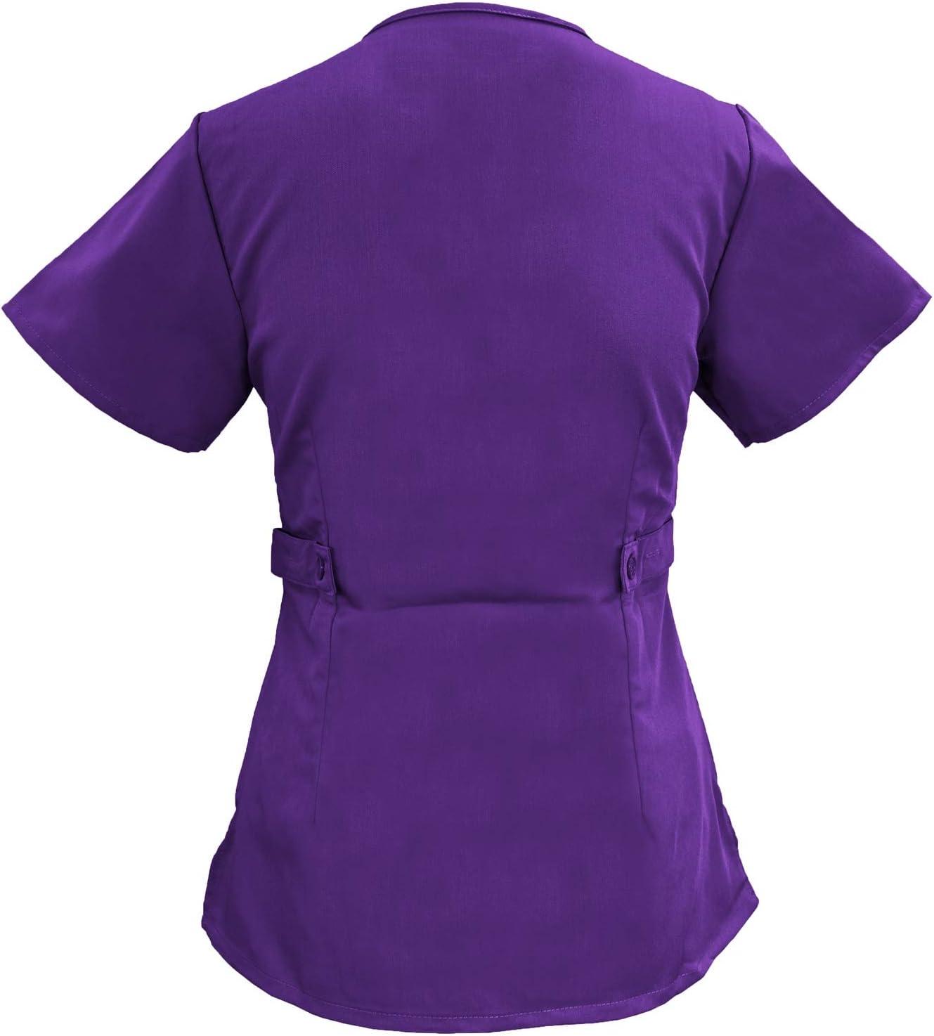 imageSoft Premium Mock Wrap Professional Workwear Women Top Junior Fit 8115Purple