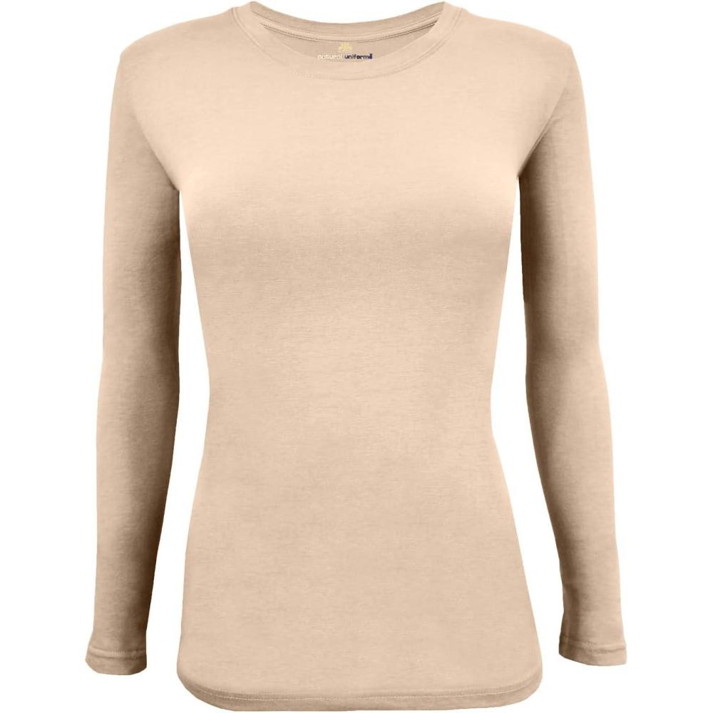 imageNatural Uniforms Womens Long Sleeve Underscrub TShirt Cotton Blend Scrub Base Layer for Nurses amp Medical ProfessionalsSun Kiss