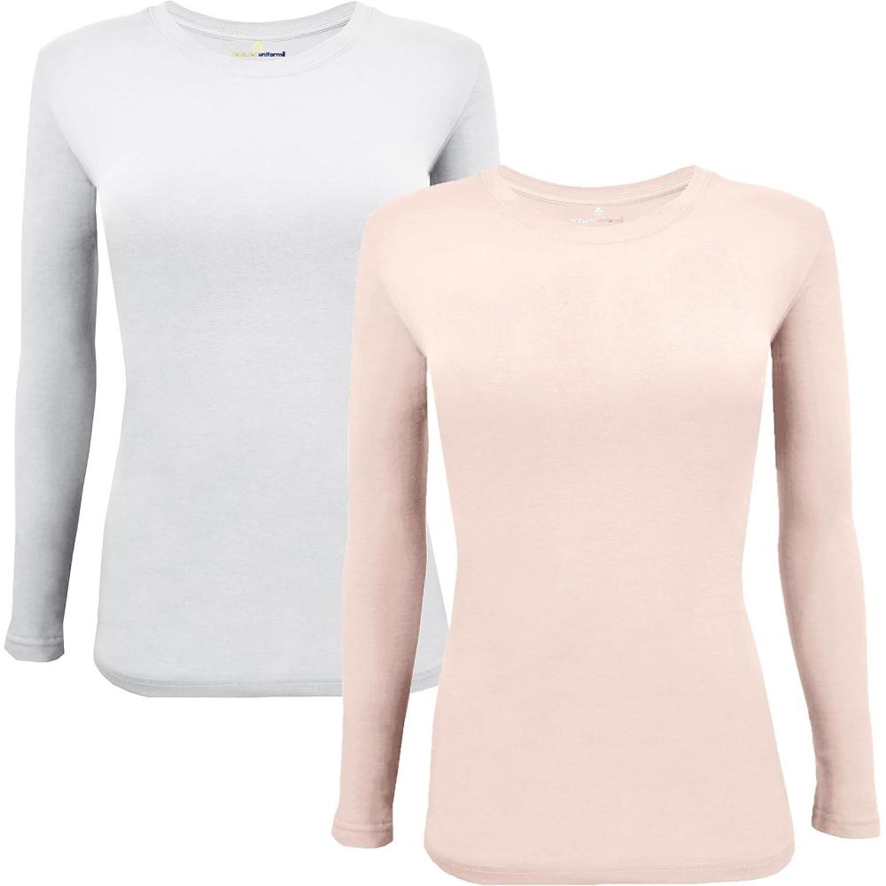 imageNatural Uniforms Womens Long Sleeve Underscrub TShirt Cotton Blend Scrub Base Layer for Nurses amp Medical ProfessionalsZ2pkwhtNud