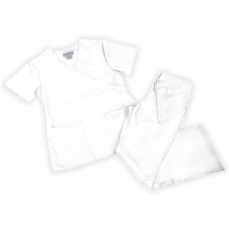 imageNatural Uniforms Womens Mock Wrap Set XLarge White