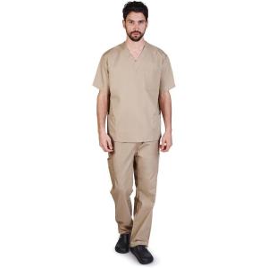 Natural Uniforms Comfortable Fit Men’s Workwear Uniform 8 Pocket Top and Pant Set 4XL Khaki