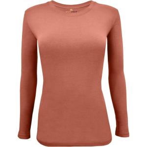 Natural Uniforms Women’s Long Sleeve Underscrub T-Shirt – Cotton Blend Scrub Base Layer for Nurses & Medical Professionals(Copper)
