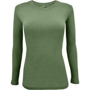 Natural Uniforms Women’s Long Sleeve Underscrub T-Shirt – Cotton Blend Scrub Base Layer for Nurses & Medical Professionals(Dill Green)