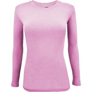 Natural Uniforms Women’s Long Sleeve Underscrub T-Shirt – Cotton Blend Scrub Base Layer for Nurses & Medical Professionals(Pink)
