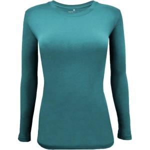 Natural Uniforms Women’s Long Sleeve Underscrub T-Shirt – Cotton Blend Scrub Base Layer for Nurses & Medical Professionals(Teal)