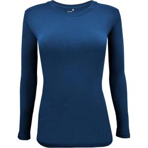 Natural Uniforms Women’s Long Sleeve Underscrub T-Shirt – Cotton Blend Scrub Base Layer for Nurses & Medical Professionals(True Navy Blue)