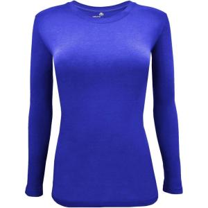 Natural Uniforms Women’s Long Sleeve Underscrub T-Shirt – Cotton Blend Scrub Base Layer for Nurses & Medical Professionals(True Royal Blue)