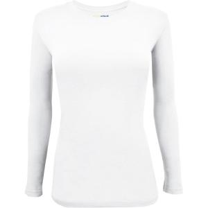 Natural Uniforms Women’s Long Sleeve Underscrub T-Shirt – Cotton Blend Scrub Base Layer for Nurses & Medical Professionals(White)