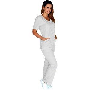 Mock Wrap Scrub Set (Small, White)