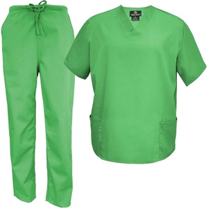 Natural Uniforms Men’s Scrub Set Medical Scrub Tops and Pants(Lime)