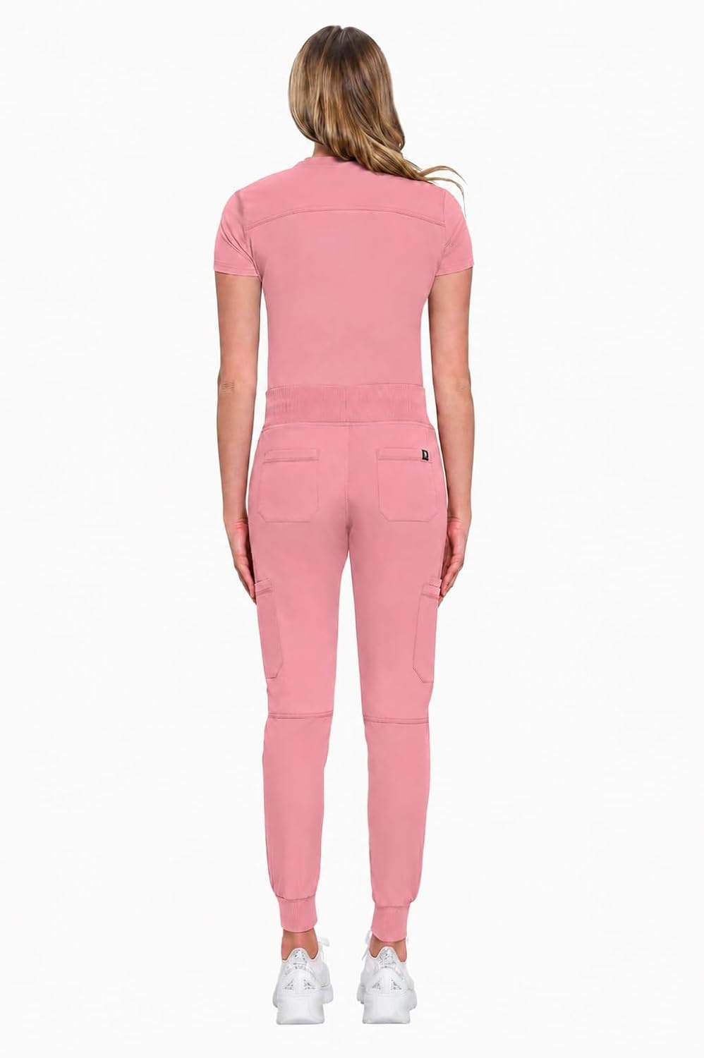 image:imageNatural Uniforms Womens Cool Stretch Modern TuckIn Top Yoga Jogger Scrub Set with Regular and Petite SizesMauve