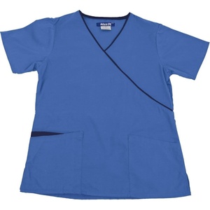 Natural Uniforms – Premium Womens Junior Fit 3 Pocket Mock Wrap Scrub Top, Royal Blue -Medium