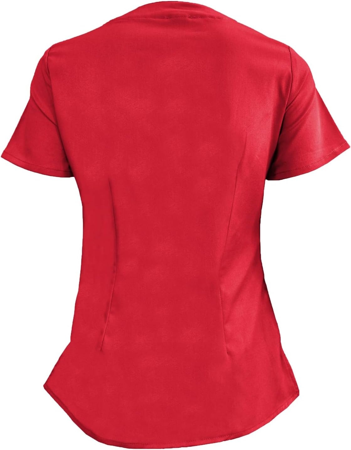 image:imageMampM Scrubs Womens Stretch Mock Wrap Scrub Top 8201Red