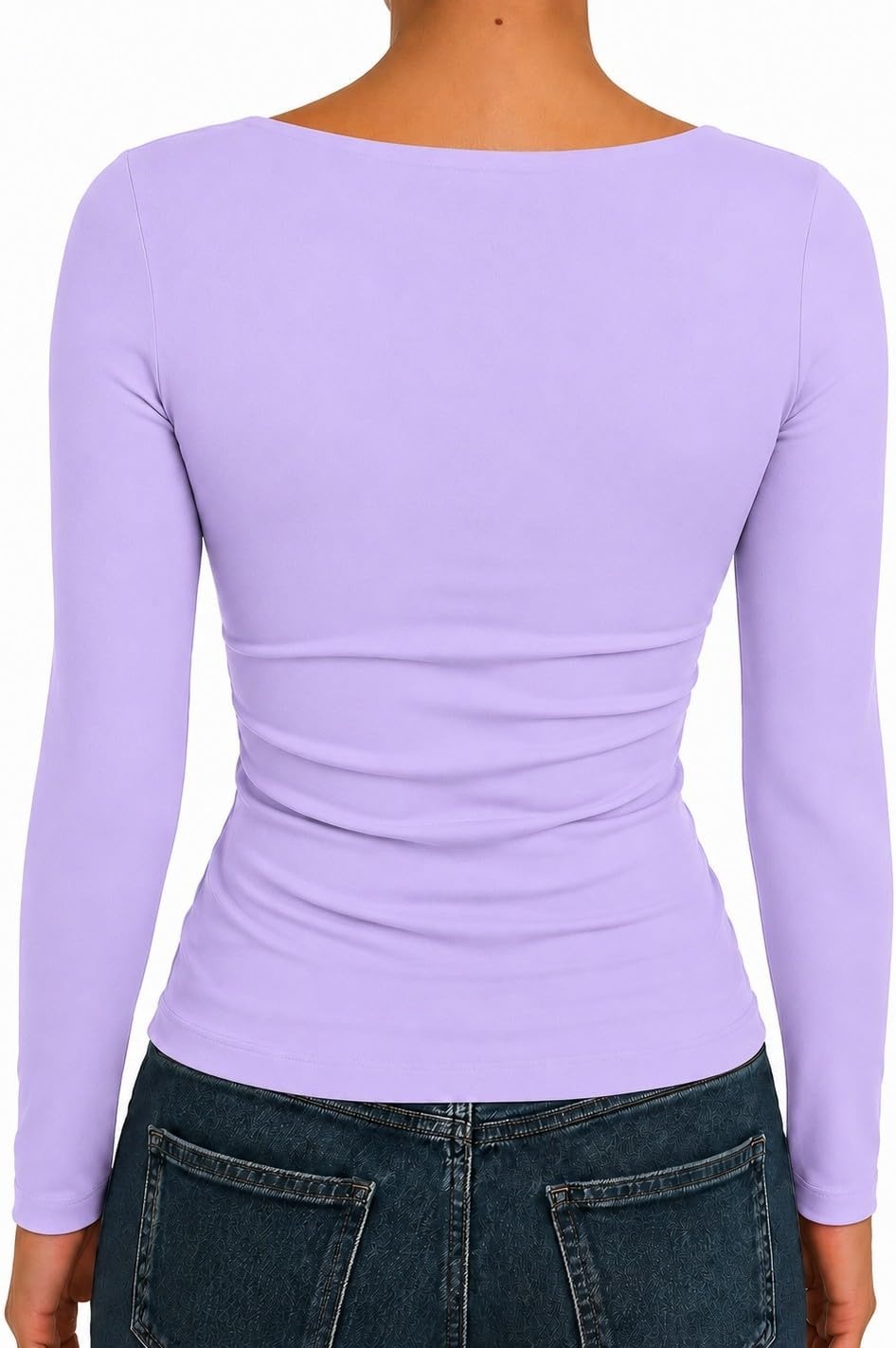 image:imageNatural Uniforms Womens Double Layer Square Neck TopLavender
