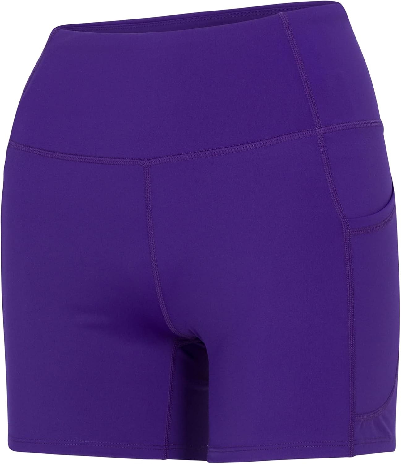 image:imageNatural Uniforms Womens High Waist Yoga Shorts with Tummy ControlPurple