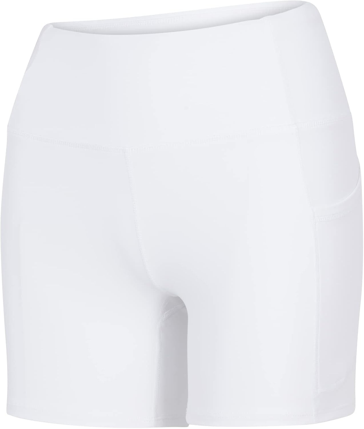 image:imageNatural Uniforms Womens High Waist Yoga Shorts with Tummy ControlWhite
