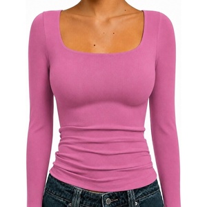 Natural Uniforms Womens Double Layer Square Neck Top(Chateau Rose)