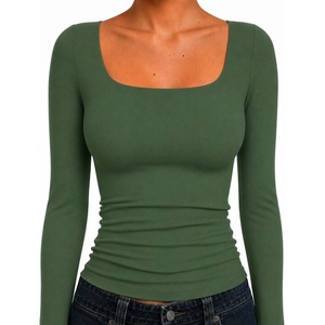 Natural Uniforms Womens Double Layer Square Neck Top(Dill Green)