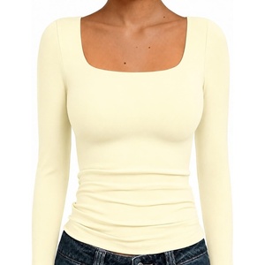 Natural Uniforms Womens Double Layer Square Neck Top(Eggshell)