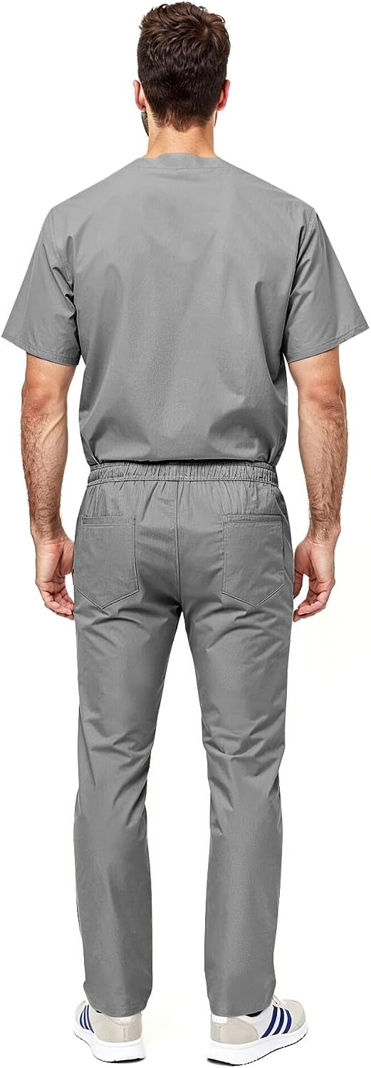 image:imageNatural Uniforms Womens Scrub Set Medical Tops and Pants PewterGrey