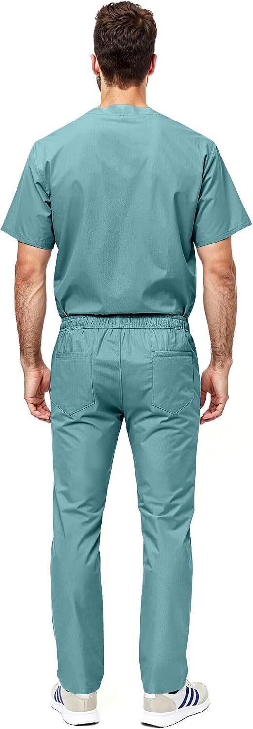 image:imageNatural Uniforms Womens Scrub Set Medical Tops and Pants PewterMisty